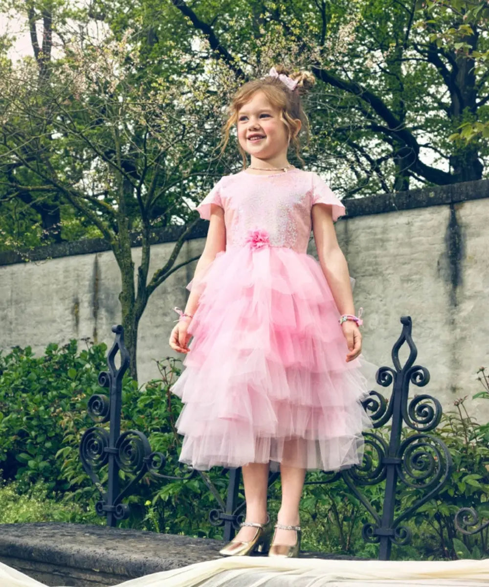 Déguisement robe de Princesse garance 5-7 ans avec bustier scintillant et jupe a volants de la marque Souza