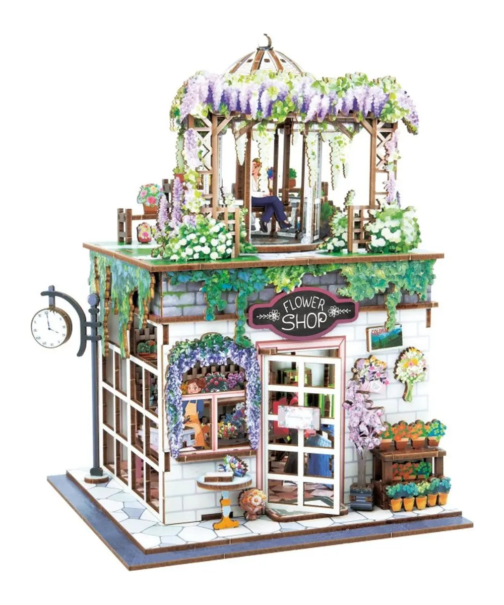 Diorama fleuriste Buki détail produit sur fond clair