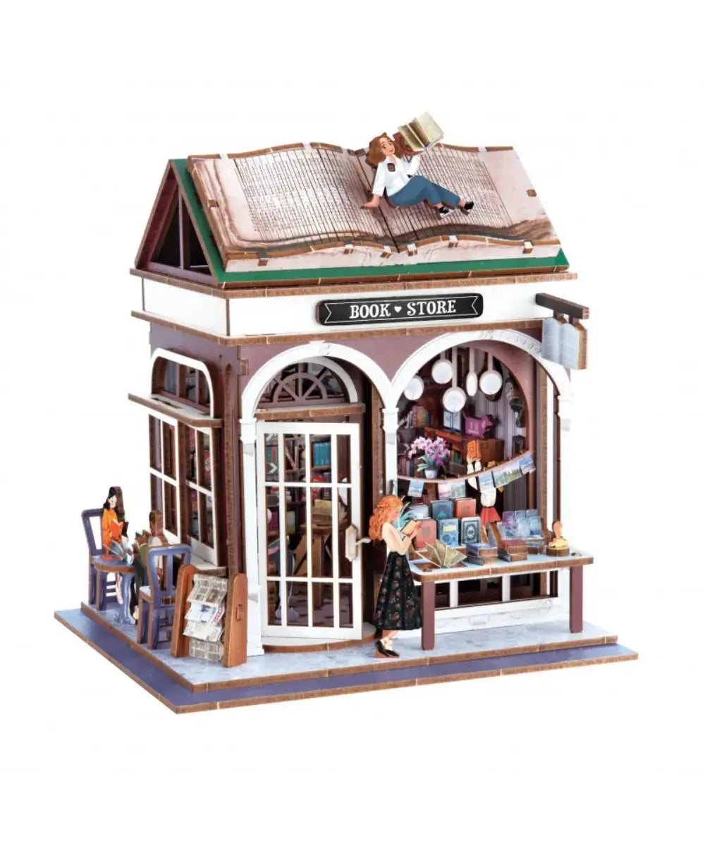 Photo du diorama Librairie Buki monté et sur fond blanc