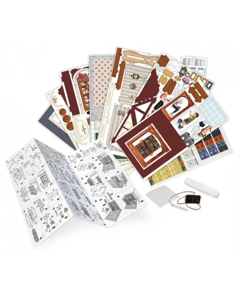 Photo du contenu du coffret Diorama Librairie de Buki