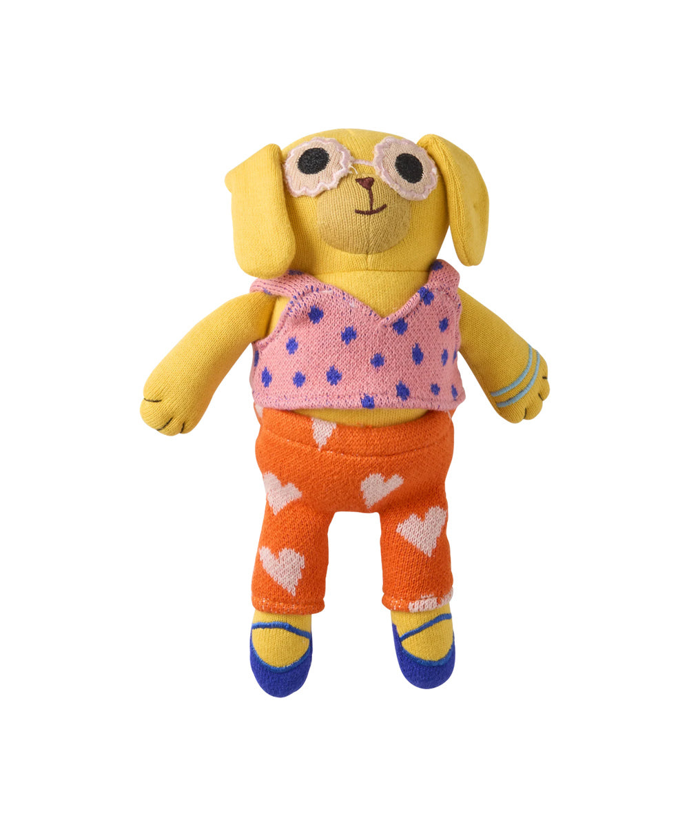 Doudou chien Diana de Rice sur fond blanc