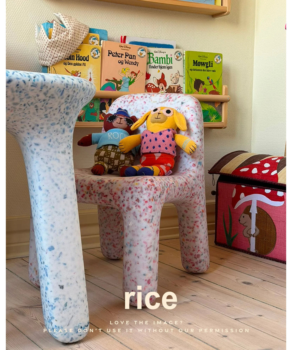 Doudou chien Diana en maille de Rice en situation