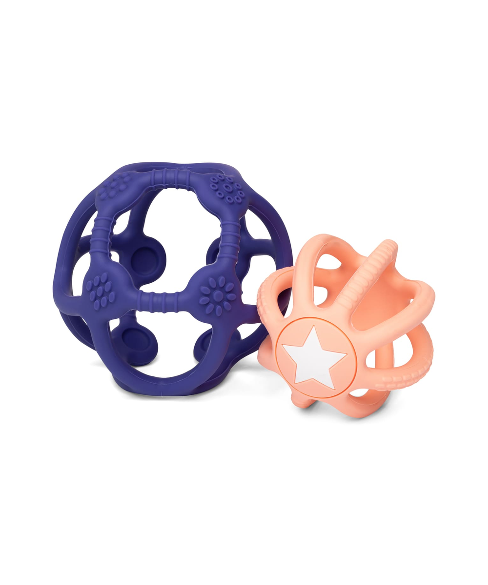 Duo de balles sensorielles bleu et rose de Little L
