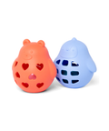 Duo de hochets d eveil ours rouge et pingouin bleu pour bebe par little l.