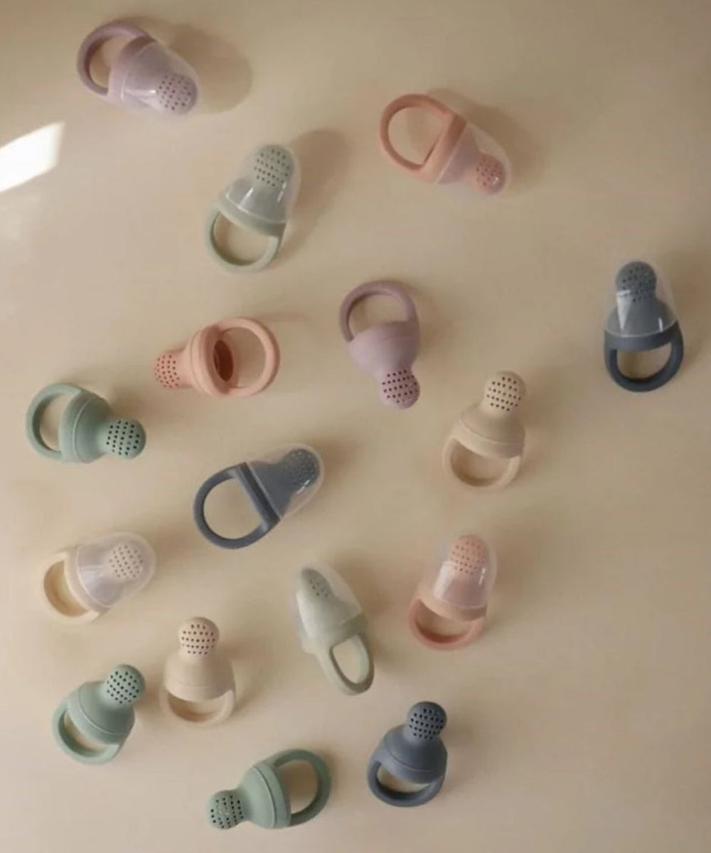 Duo de sucettes grignoteuses en silicone Soft Lilac Mushie