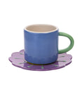 Coffret cadeau mug et soucoupe en ceramique doloimite colorée Raspberry Blossom.