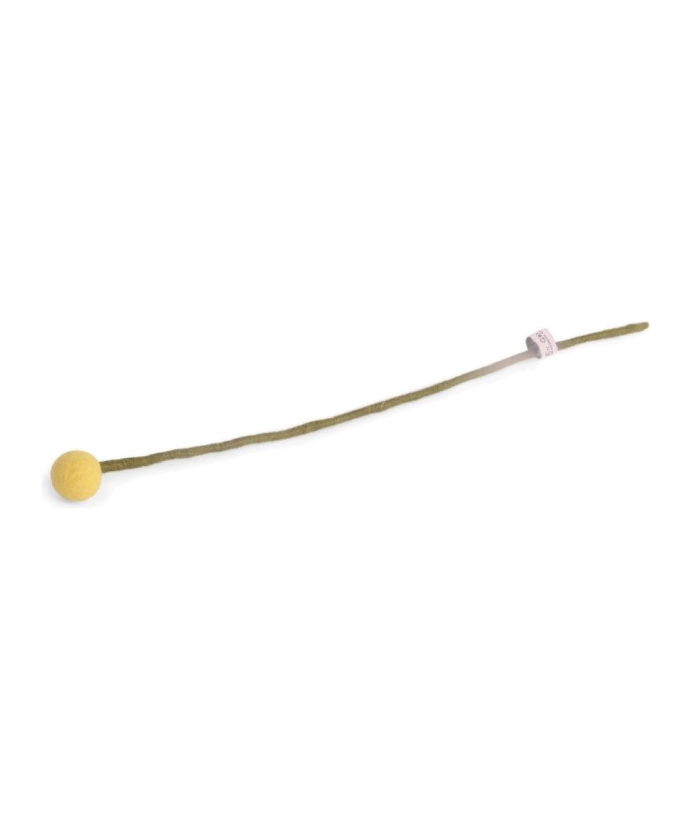 Fleur décorative jaune clair diamètre 2 de la marque Gry & Sif, sur fond blanc