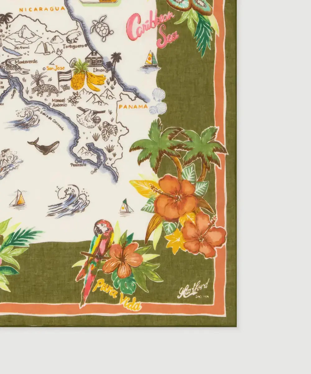 Détail du Foulard bandana Costa Rica olive de la marque Harford
