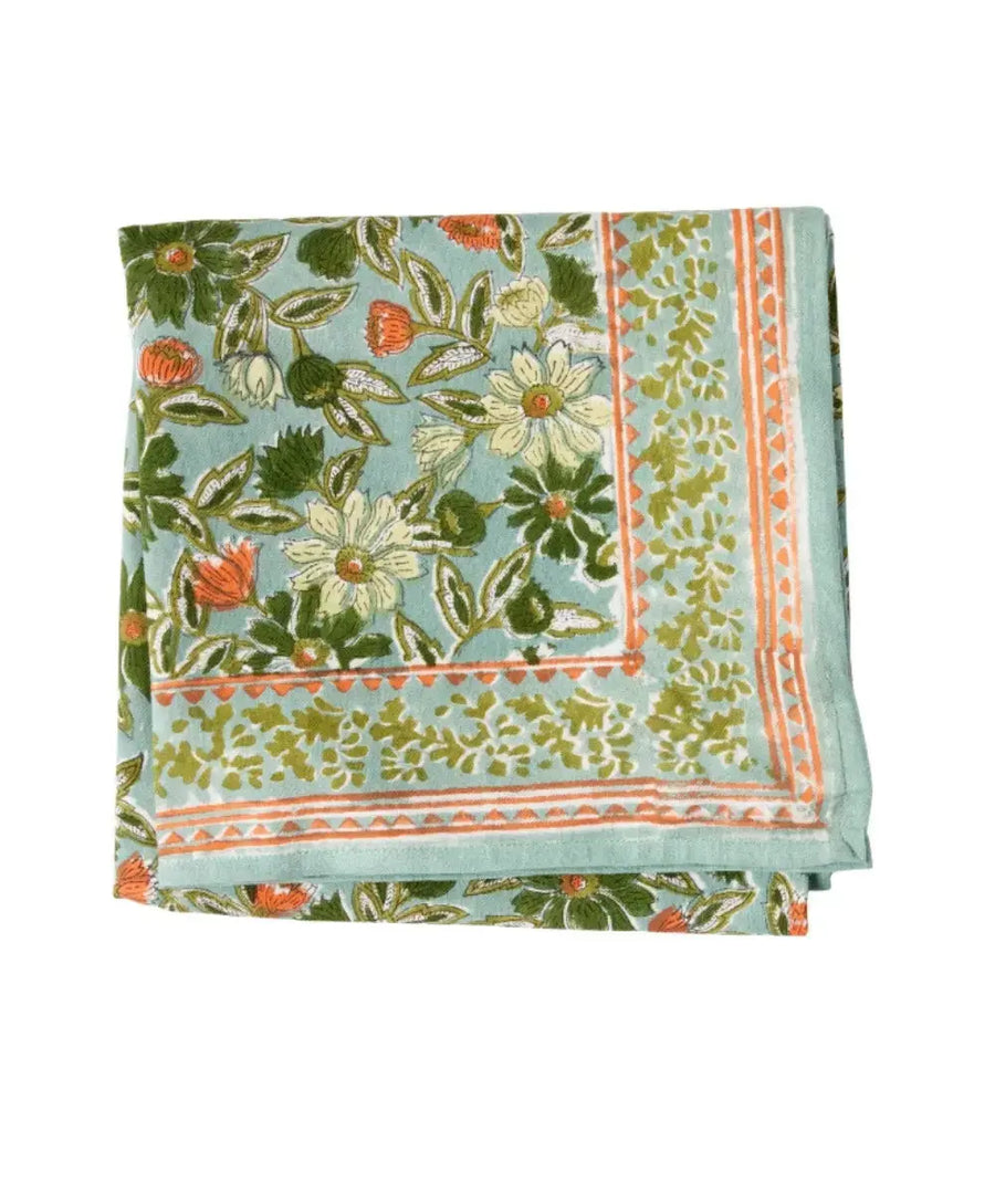 Foulard indien Meera Blue de Bonheur du Jour sur fond blanc