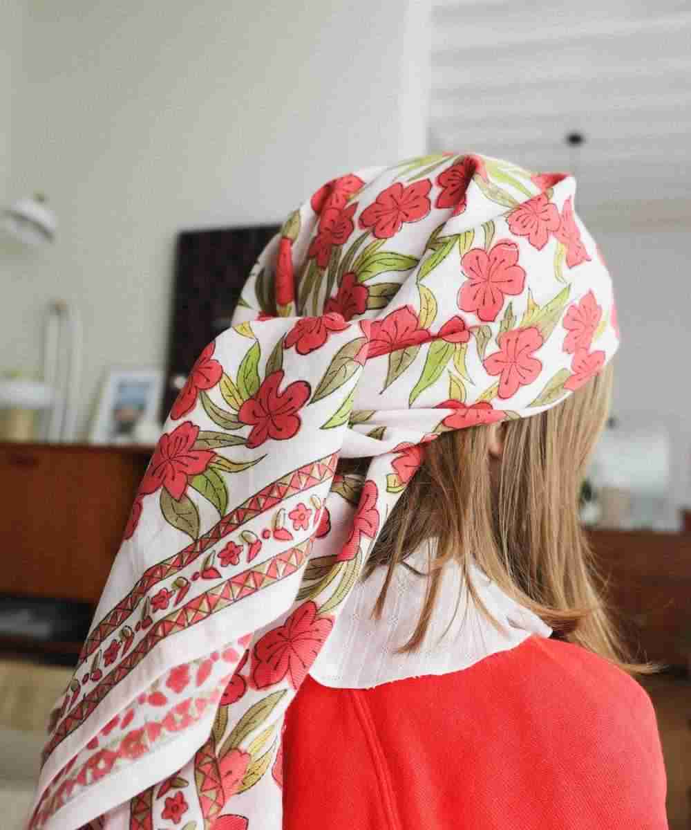 Foulard indien Jaipur Grenat de la marque So Family