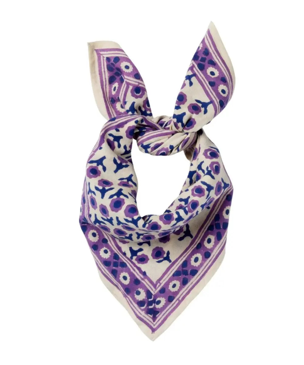 Petit foulard indien Isha Cassis de la marque Bonheur du Jour