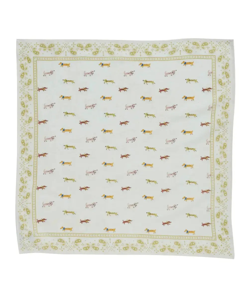 Photo sur fond blanc du petit foulard Teckels de Bonheur du Jour