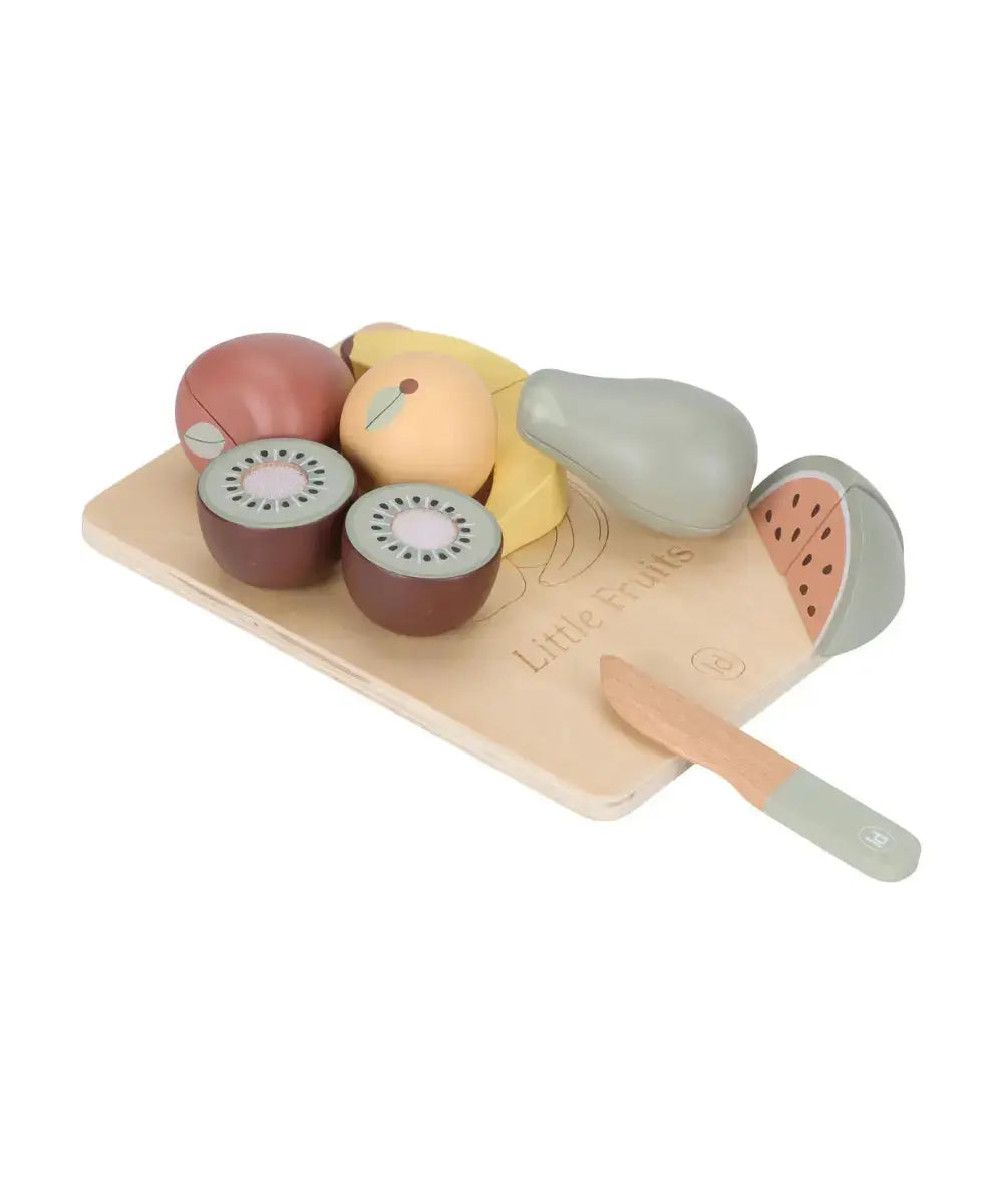 Set Fruits en bois à découper de la marque Little Dutch sur fond blanc