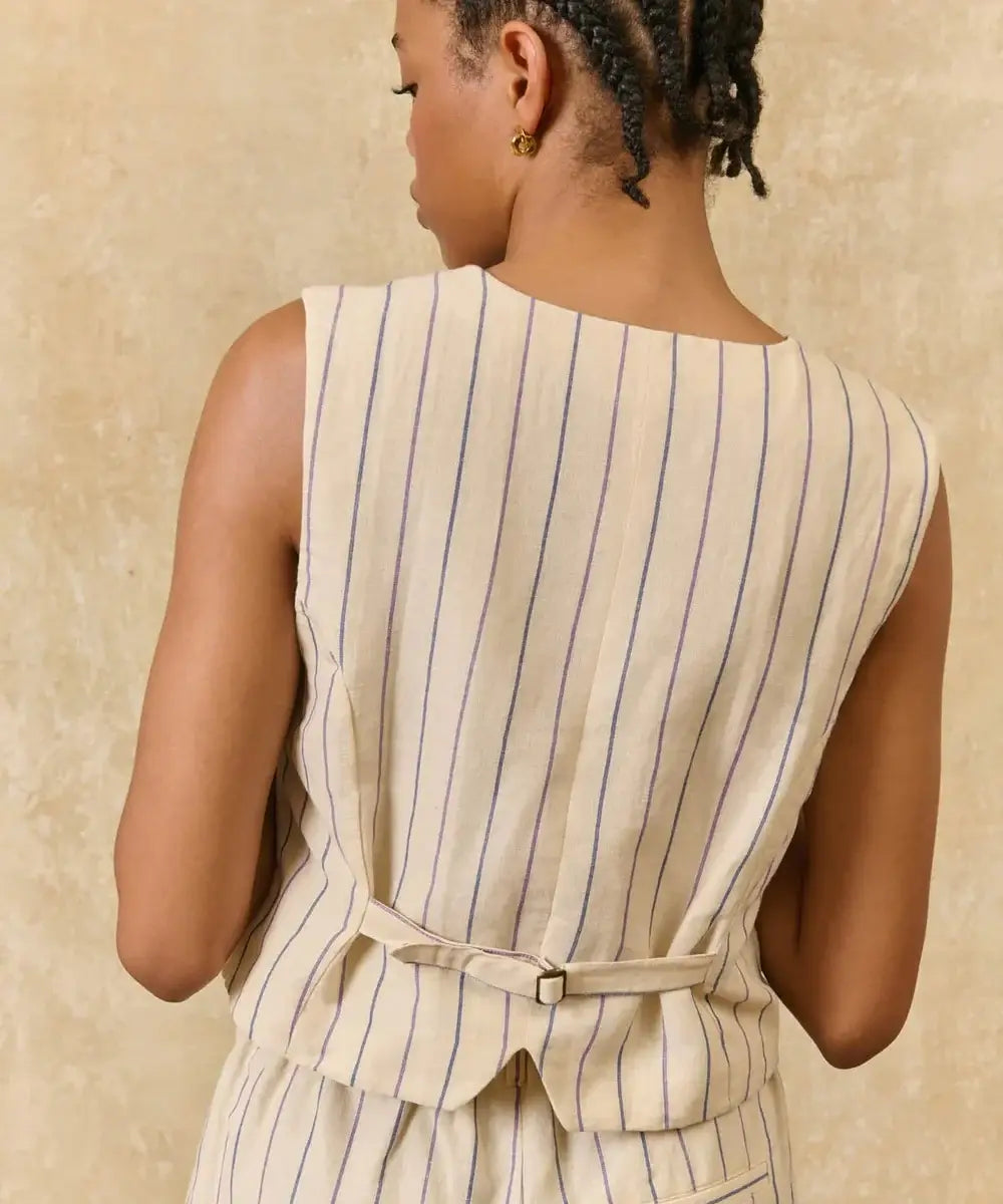 Gilet Franckie Navy Purple Stripes Louise Misha