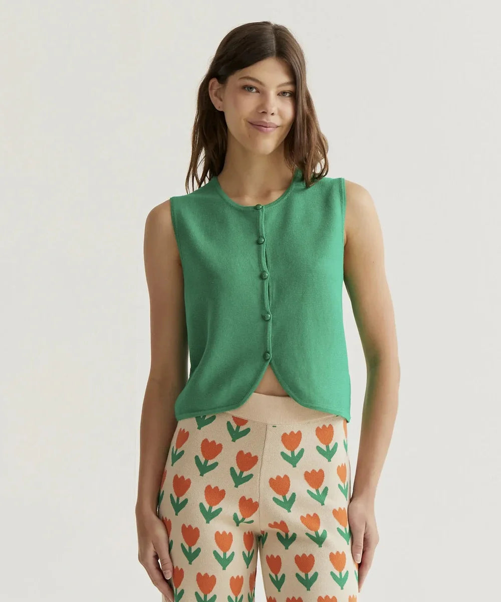 Gilet top en maille vert de Compañía Fantástica
