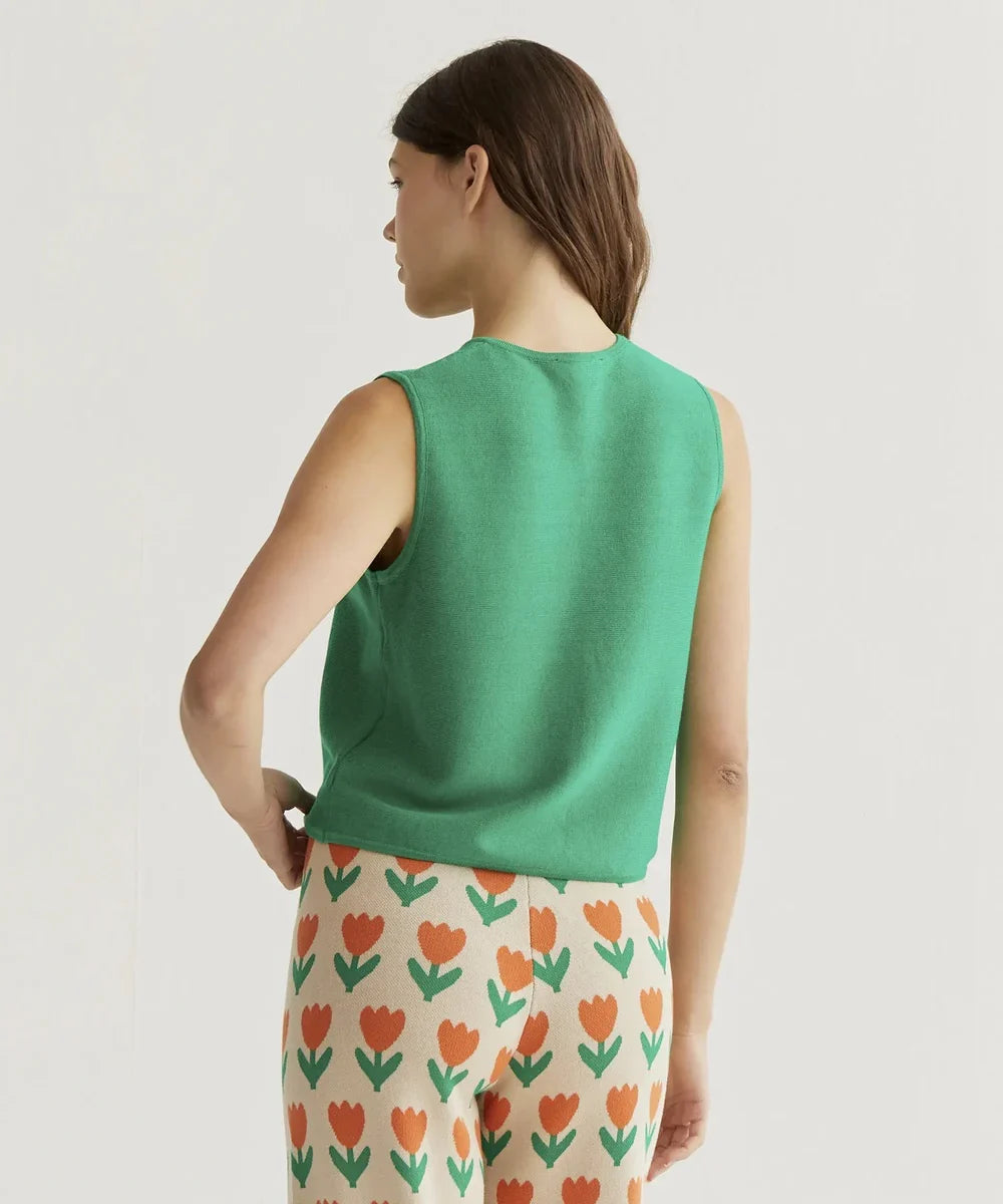 Gilet top en maille vert de Compañía Fantástica