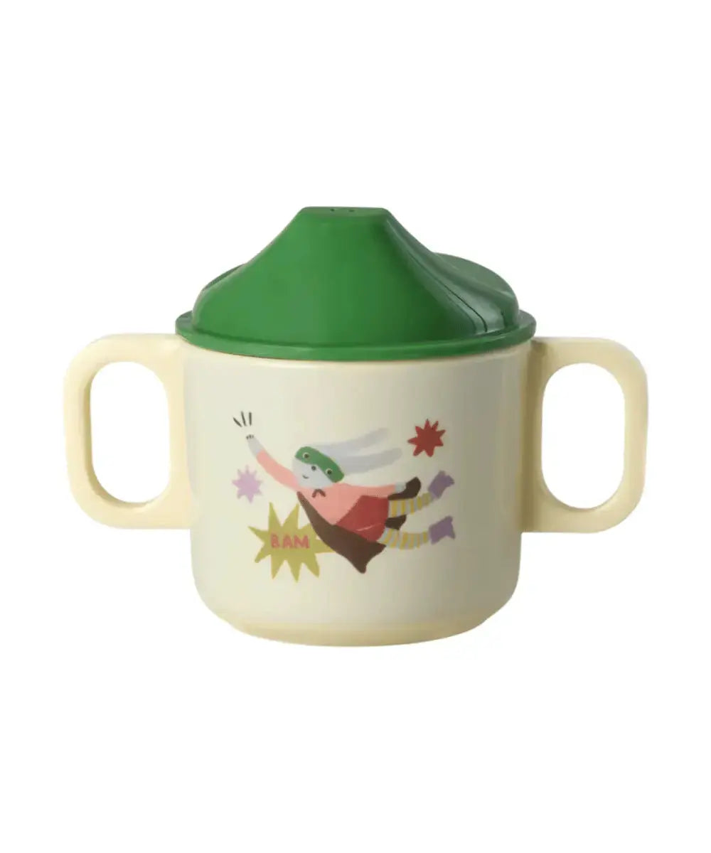Gobelet en mélamine pour bébé avec l'imprimé Héros Vert de Rice