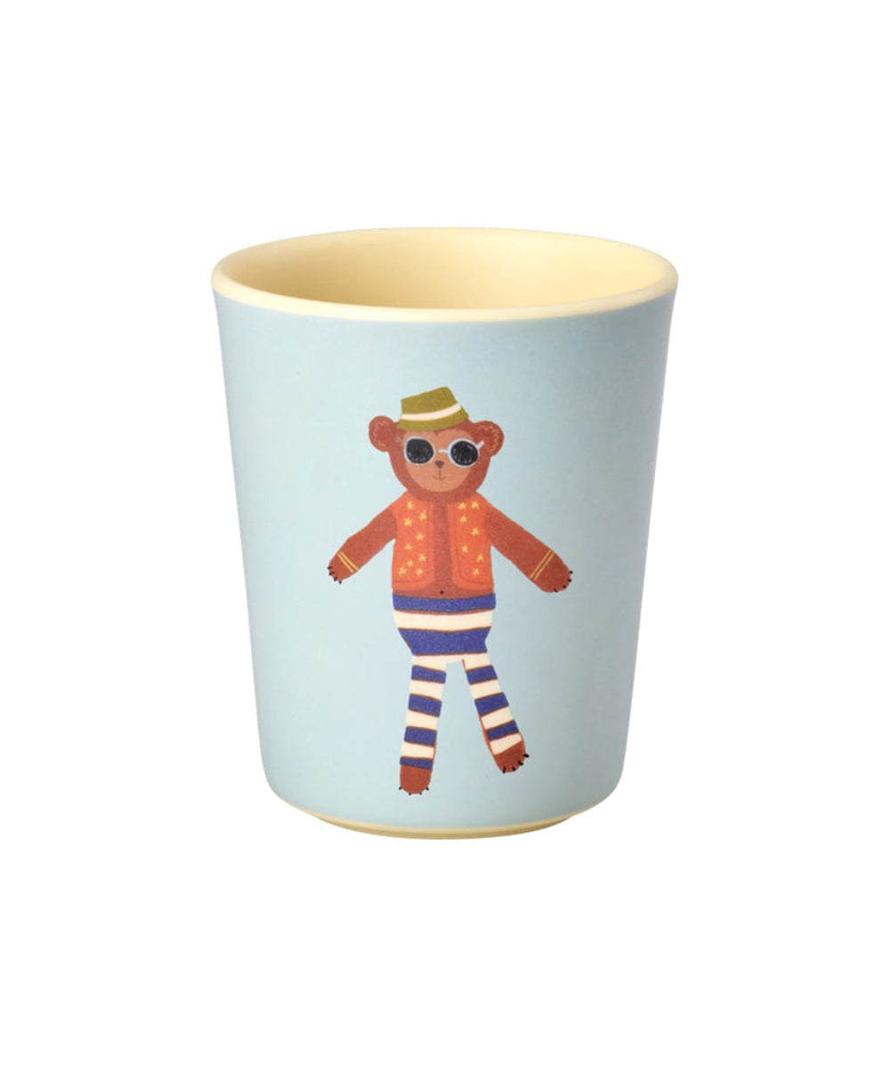 Gobelet enfant en mélamine motif singe de Rice sur fond blanc