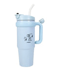 Tasse isotherme Snoopy Peanuts 887ml en acier inox avec paille et poignée. Conserve au frais, format nomade idéal sous licence officielle !