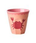Gobelet en mélamine taille medium de la marque Rice avec un crabe en motif