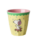 Gobelet en mélamine Snoopy jaune Rice sur fond blanc