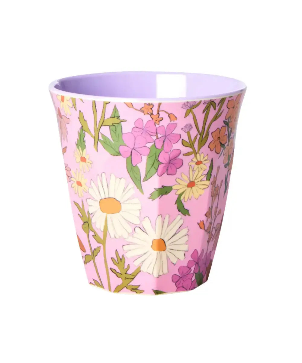 Gobelet en mélamine taille Medium et imprimé fleuri Daisy de la marque Rice