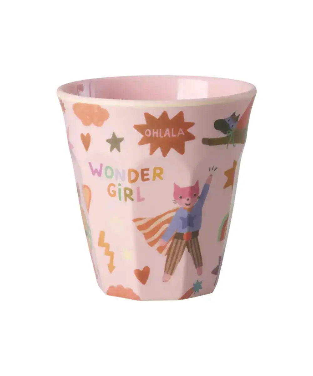 Gobelet en mélamine Medium Héros Rose - Rice | Merci Léonie