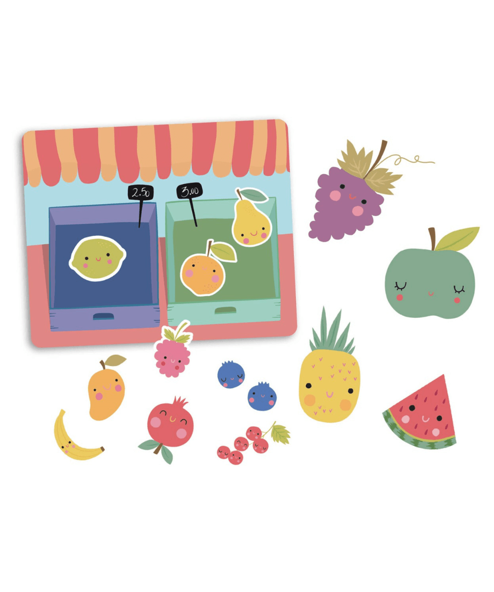 Détails des 8 maxi gommettes parfumées Auzou, sur fond blanc