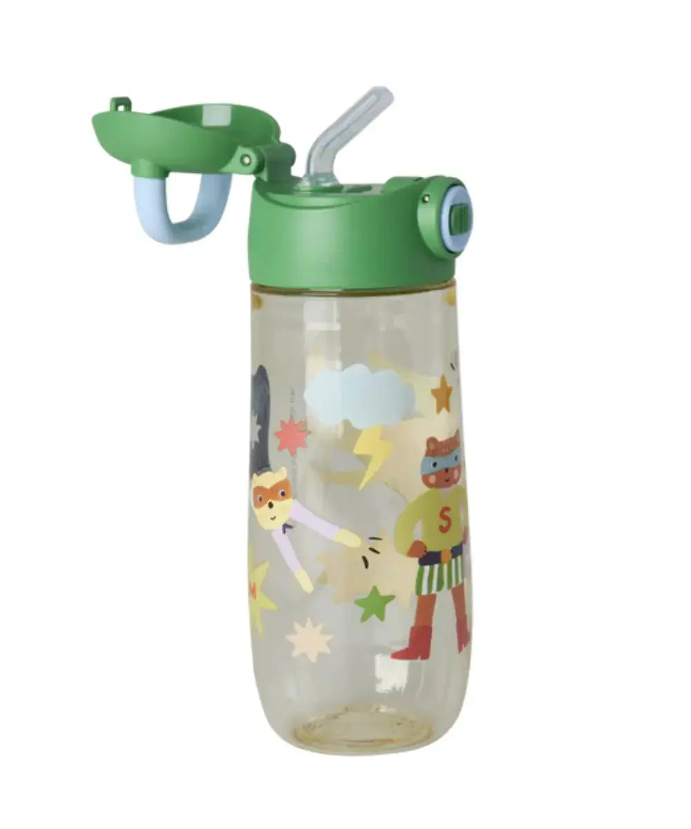 Détail de la paille de la gourde pour enfant Héros Vert de Rice
