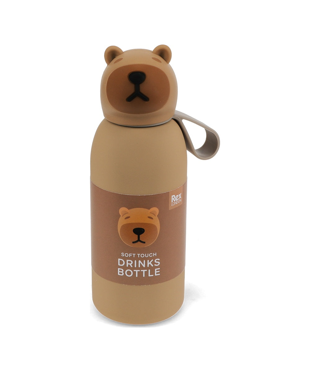 Gourde isotherme enfant Capybara brune Rex London sur fond blanc