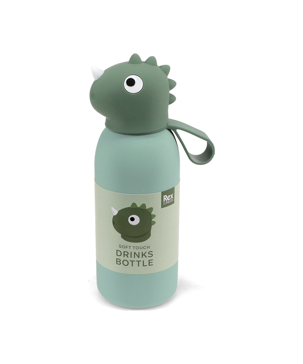 Gourde isotherme enfant Dinosaure verte Rex London sur fond blanc