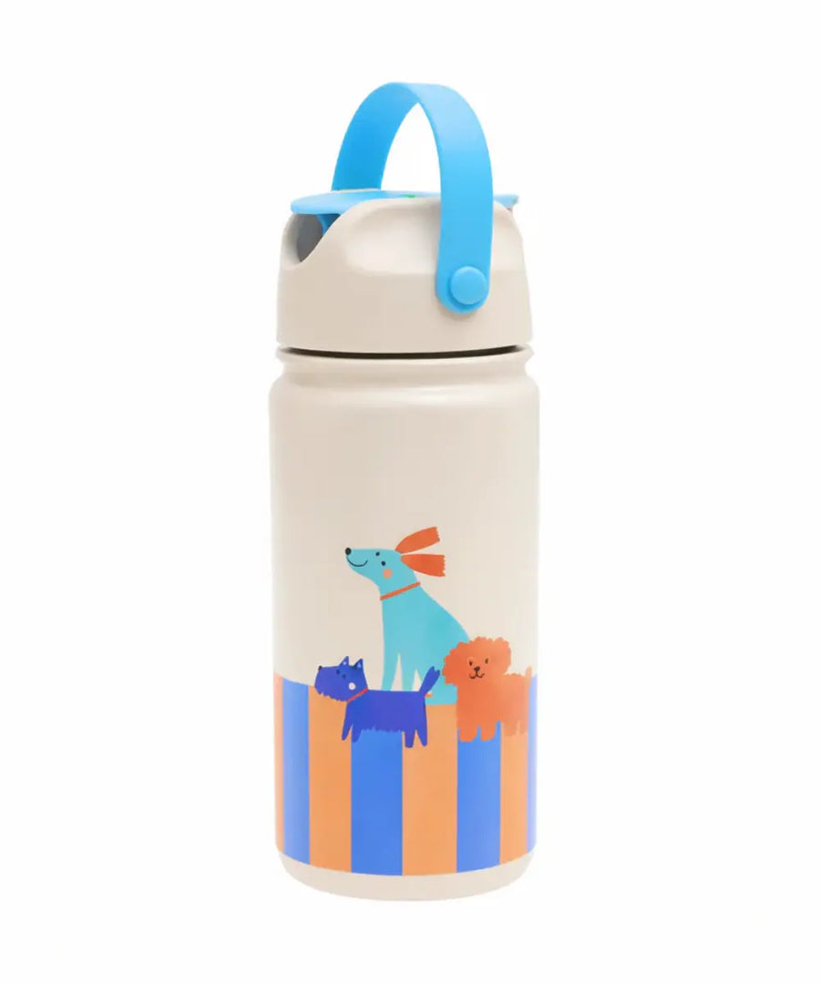 Gourde isotherme pour enfant en acier inoxydable avec des chiens colorés en motif et de la marque Cotton Cloud