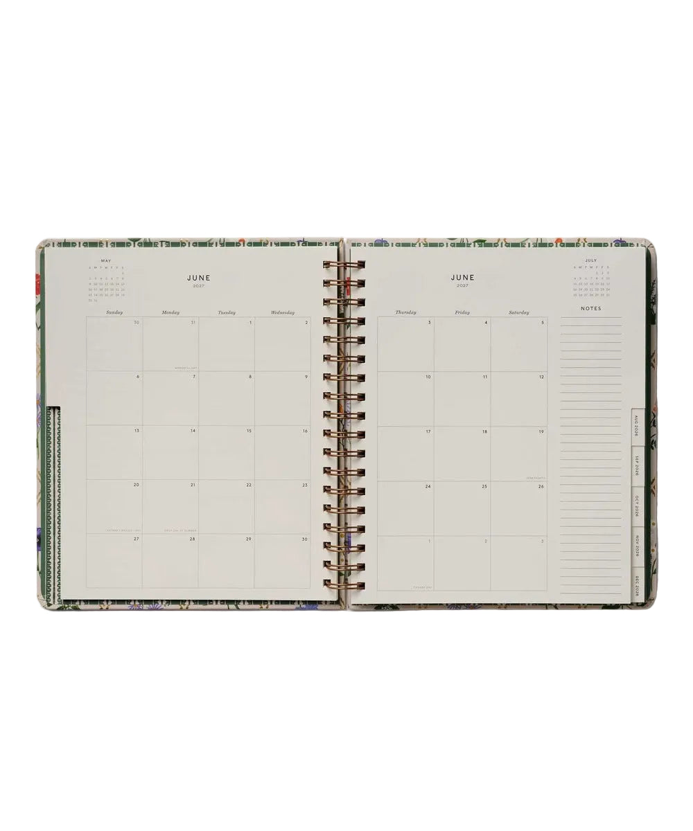 Pages mensuelles et hebdomadaires de l'agenda fleuri