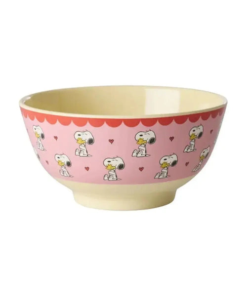 Grand bol en mélamine Snoopy rose de Rice - 700 ml sur fond clair