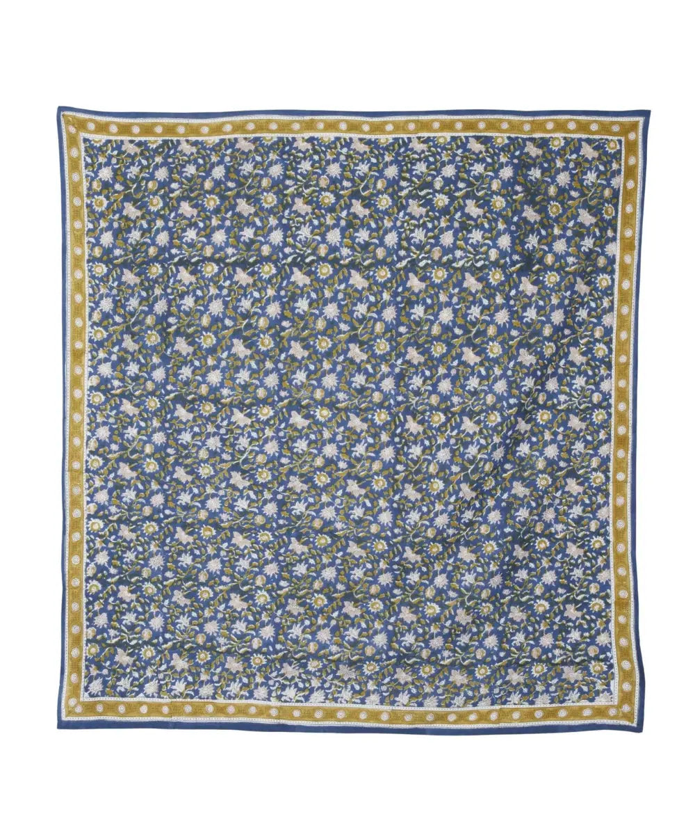 Détails du Grand Foulard Indien Azur Indigo de la marque Bonheur du Jour 
