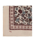 Grand Foulard Prune Et Rose Fleuri réalisé en laine par la marque française Emile & Ida