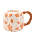 Grand mug citrouille feuilles orange 600 ml, sélection Merci Léonie, sur fond blanc