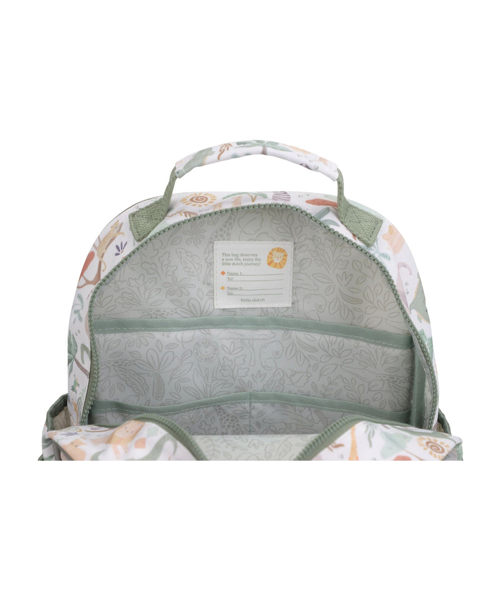 Intérieur du sac à dos Safari Friends Little Dutch sur fond blanc