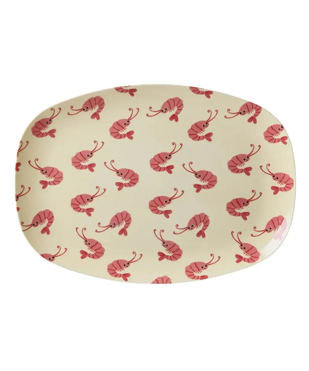 Plateau en mélamine motif crevettes de la marque danoise Rice
