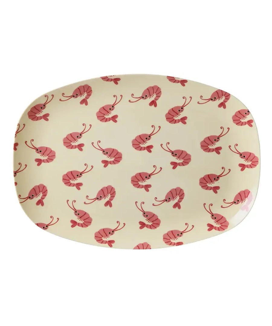 Plateau en mélamine motif crevettes de la marque danoise Rice