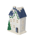 Grande maison lumineuse LED Mignon bleue et blanche de Gift Company
