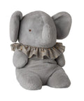 Grande peluche elephant bleu gris en coton et lin 45 cm maileg.