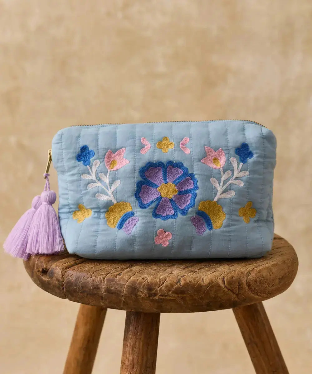 Grande pochette Teiki Stone Blue de la marque Louise Misha