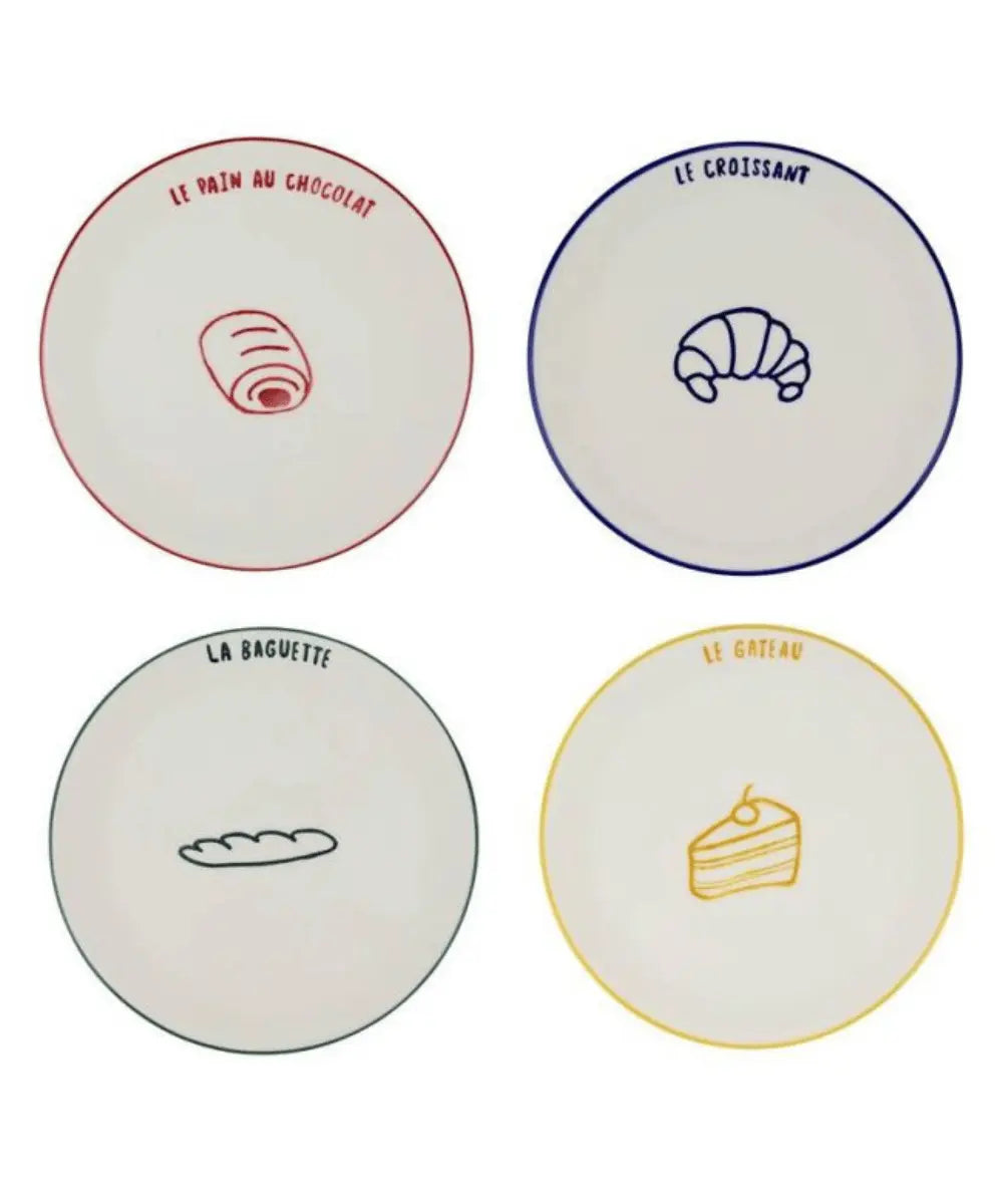 Grandes assiettes à petit déjeuner de la marque Atelier Pistache