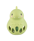 Hochet d'éveil et jouet de dentition Dinosaure en silicone vert Tiger Tribe sans BPA.