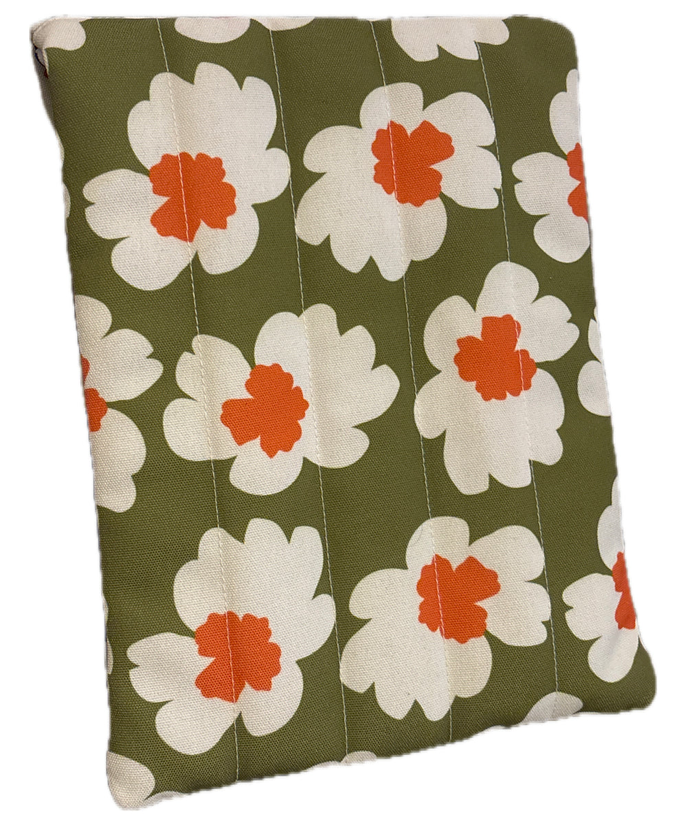 Housse d'ordinateur Hibiscus Mini Kyomo, vue de dos sur fond blanc