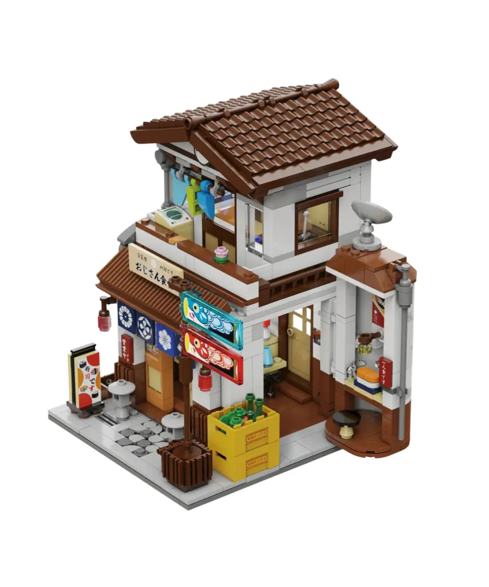 Jeu de construction en briques Cantine Japonaise de CaDA sur fond blanc sur fond blanc