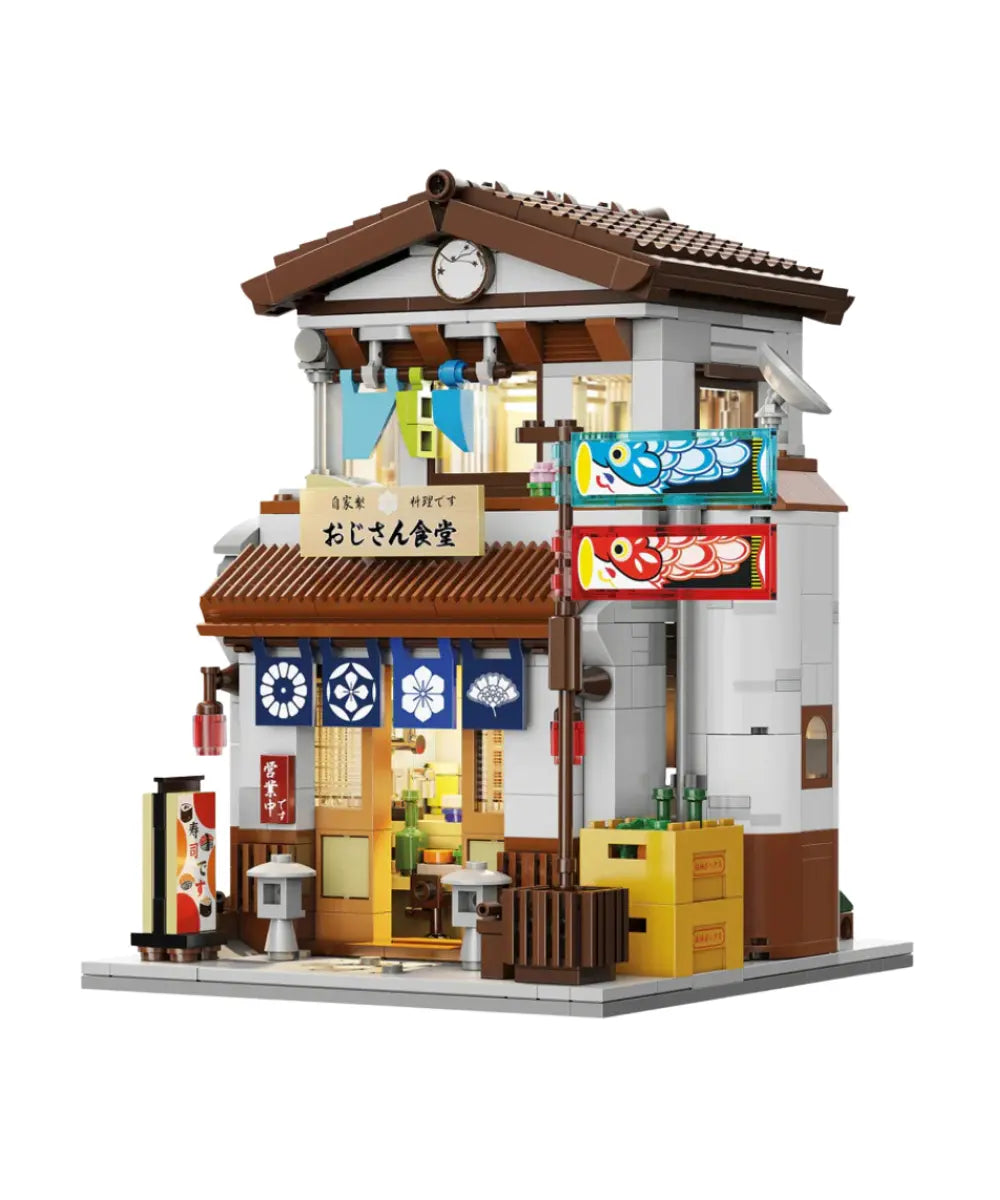 Jeu de construction en briques Cantine Japonaise de CaDA sur fond blanc