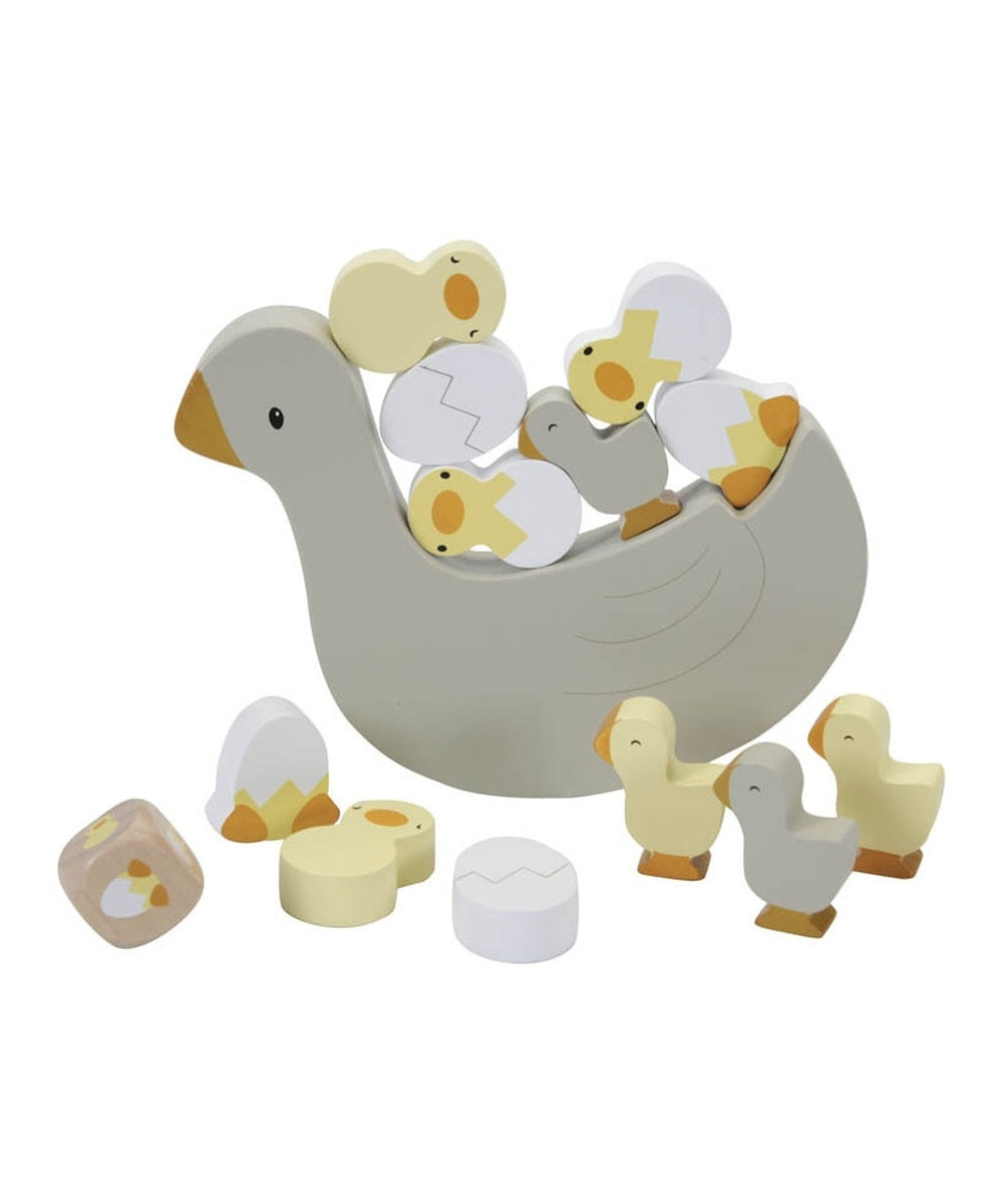 Jeu d equilibre en bois little goose little dutch oie a bascule et poussins a empiler.