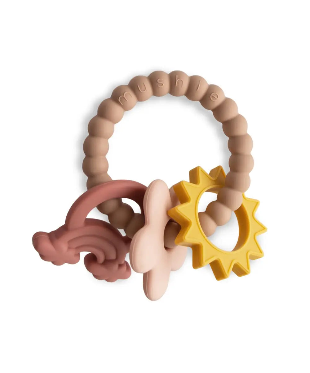 Anneau de dentition en silicone Nature de la marque pour bébé Mushie